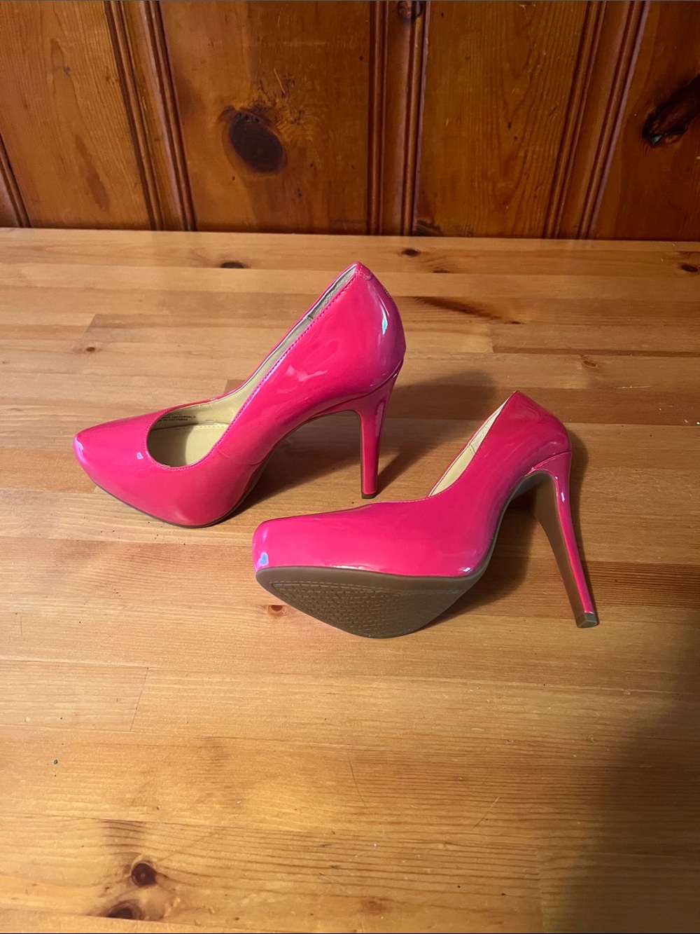 Jessica Simpson Hot Pink Patent Pointed-Toe Stiletto Pumps